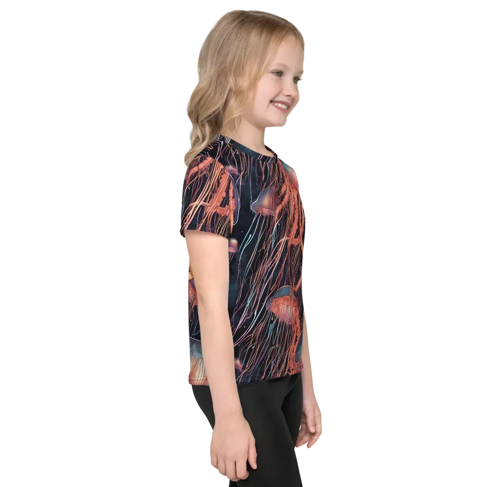 Neon Medusa on Kids Crew Neck T-Shirt — Right