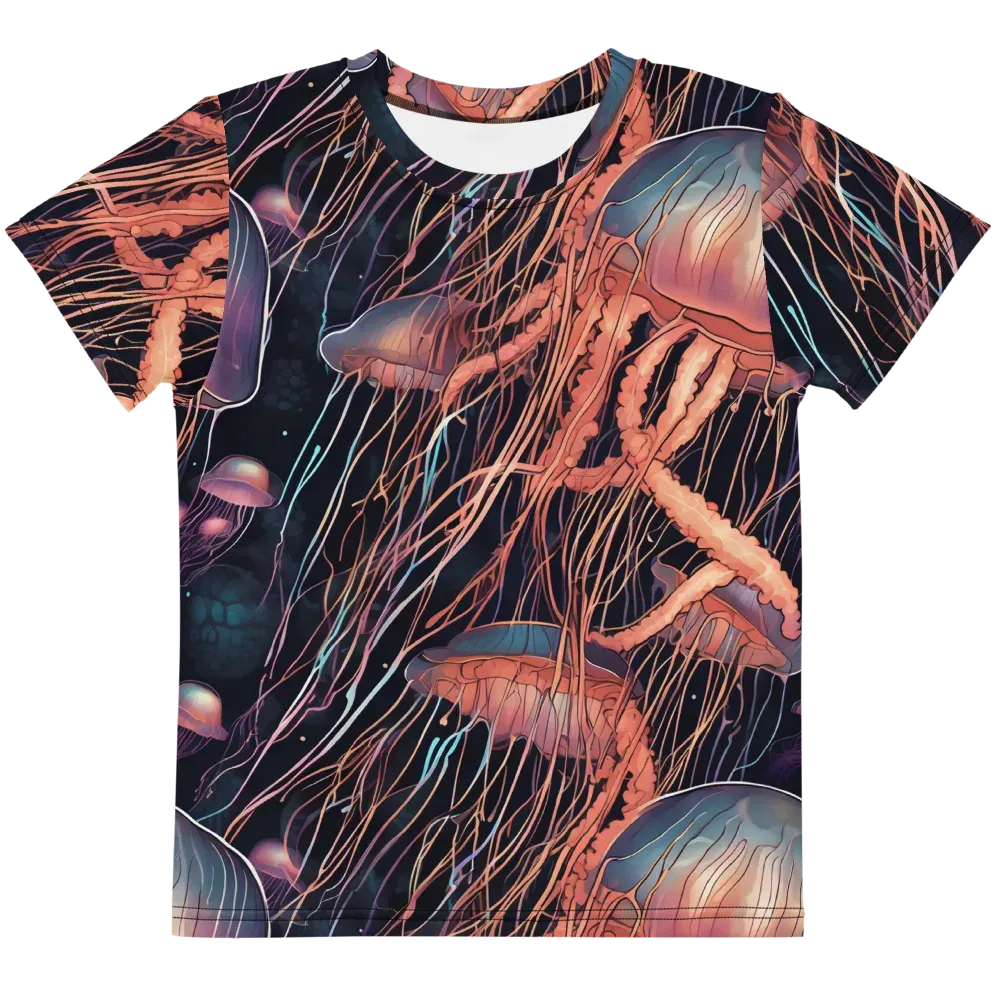 Neon Medusa on Kids Crew Neck T-Shirt — Front