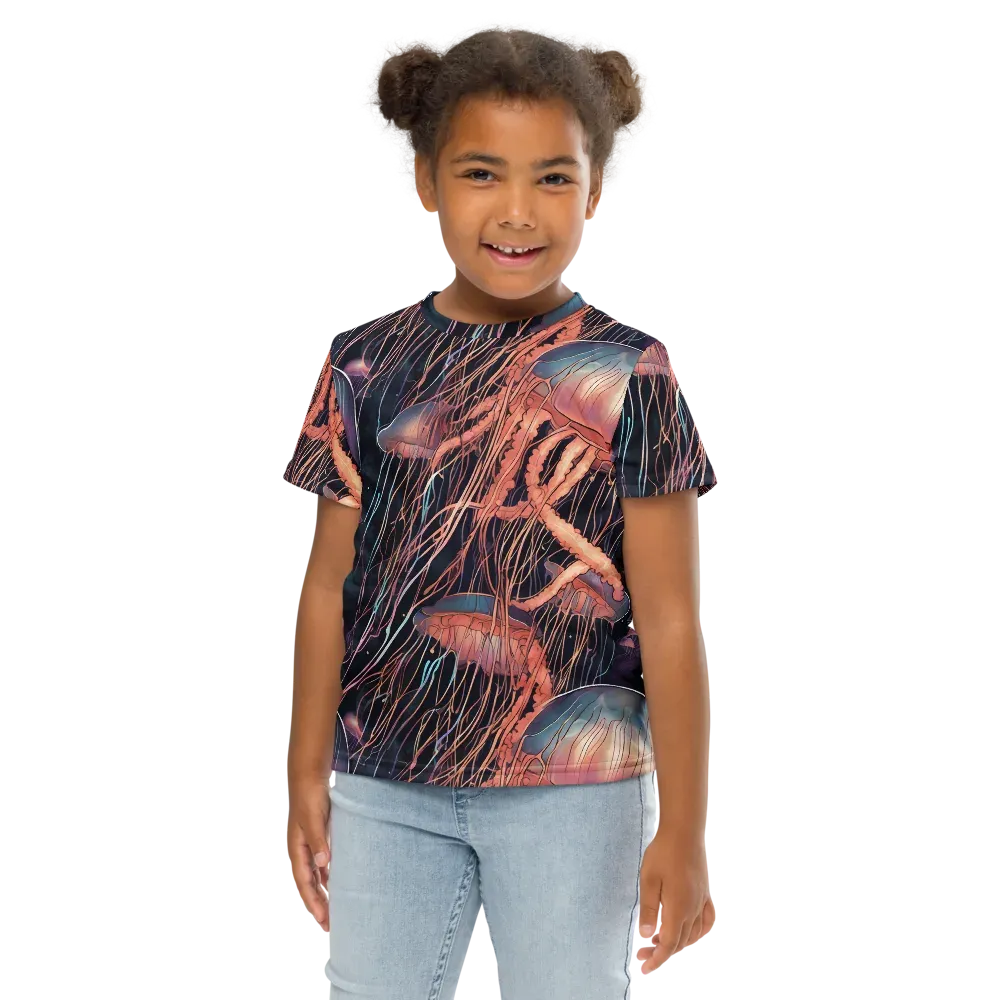 Neon Medusa on Kids Crew Neck T-Shirt — Front