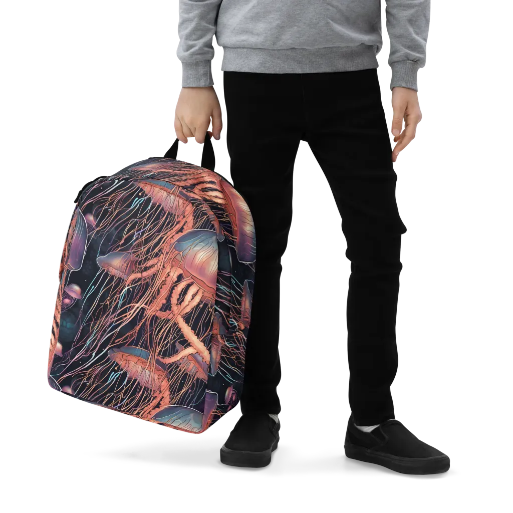 Neon Medusa on Minimalist Backpack — Zoomed-in