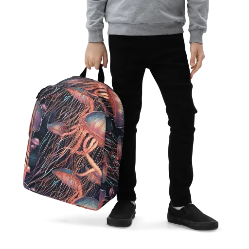 Neon Medusa on a Minimalist Backpack