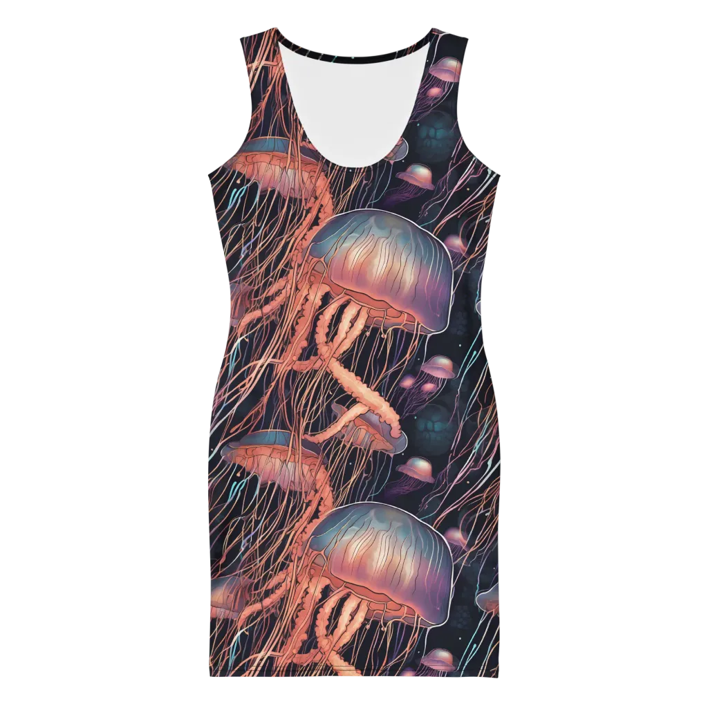 Neon Medusa on Bodycon Dress — Front