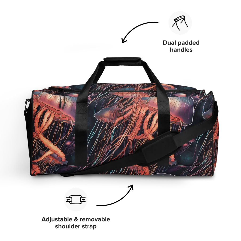 Neon Medusa on Duffle Bag — Front