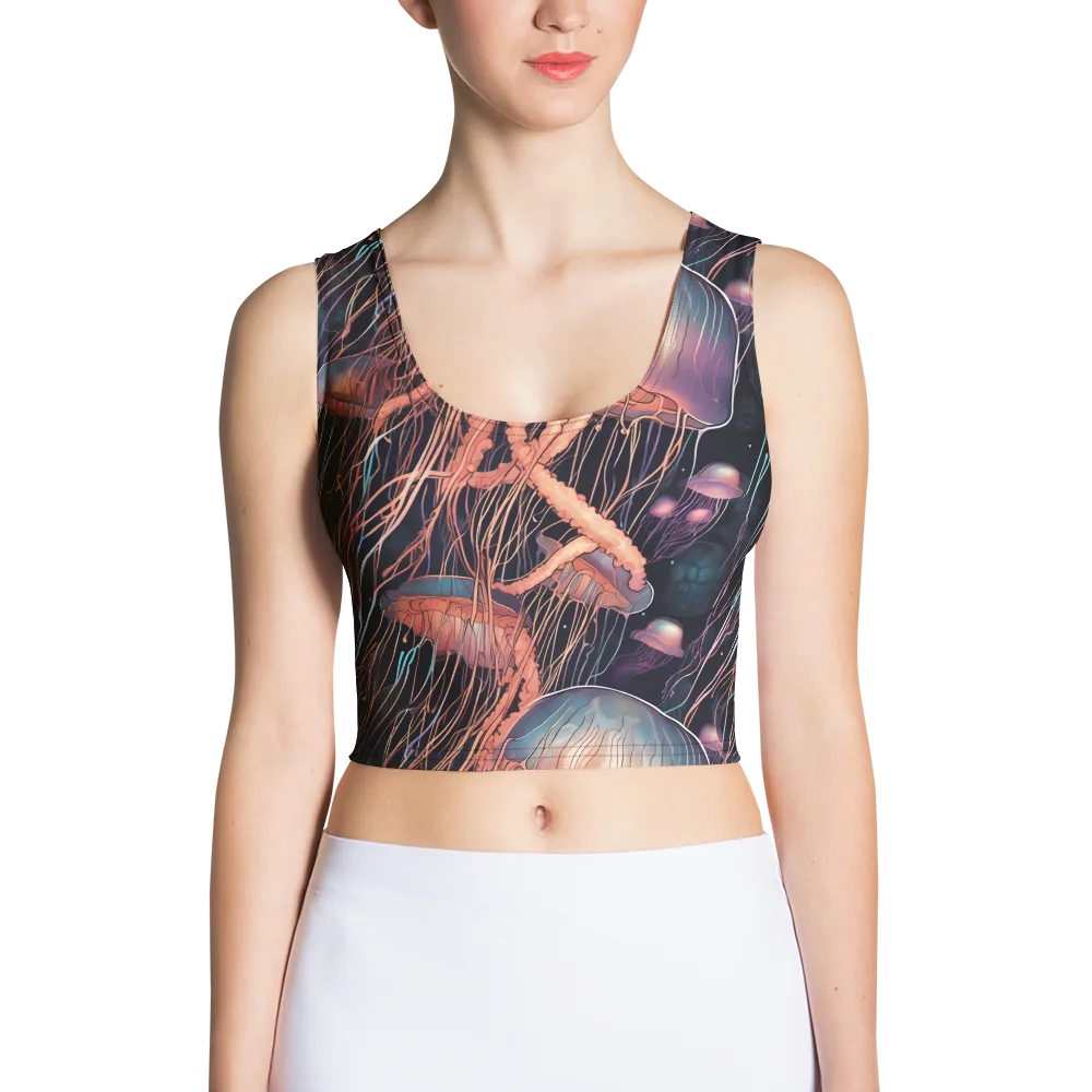 Neon Medusa on Crop Top — Front