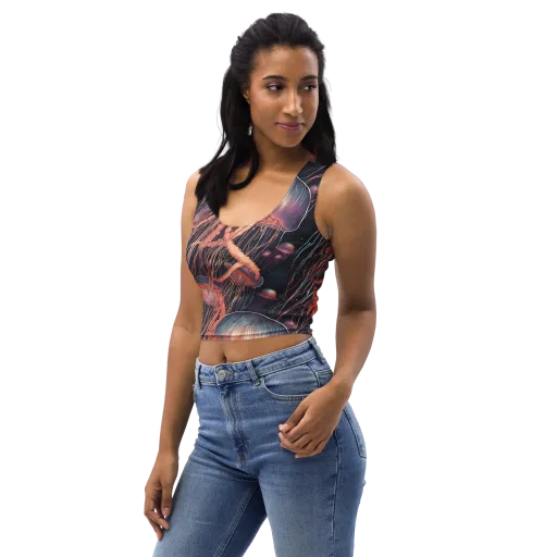 Neon Medusa on a Crop Top