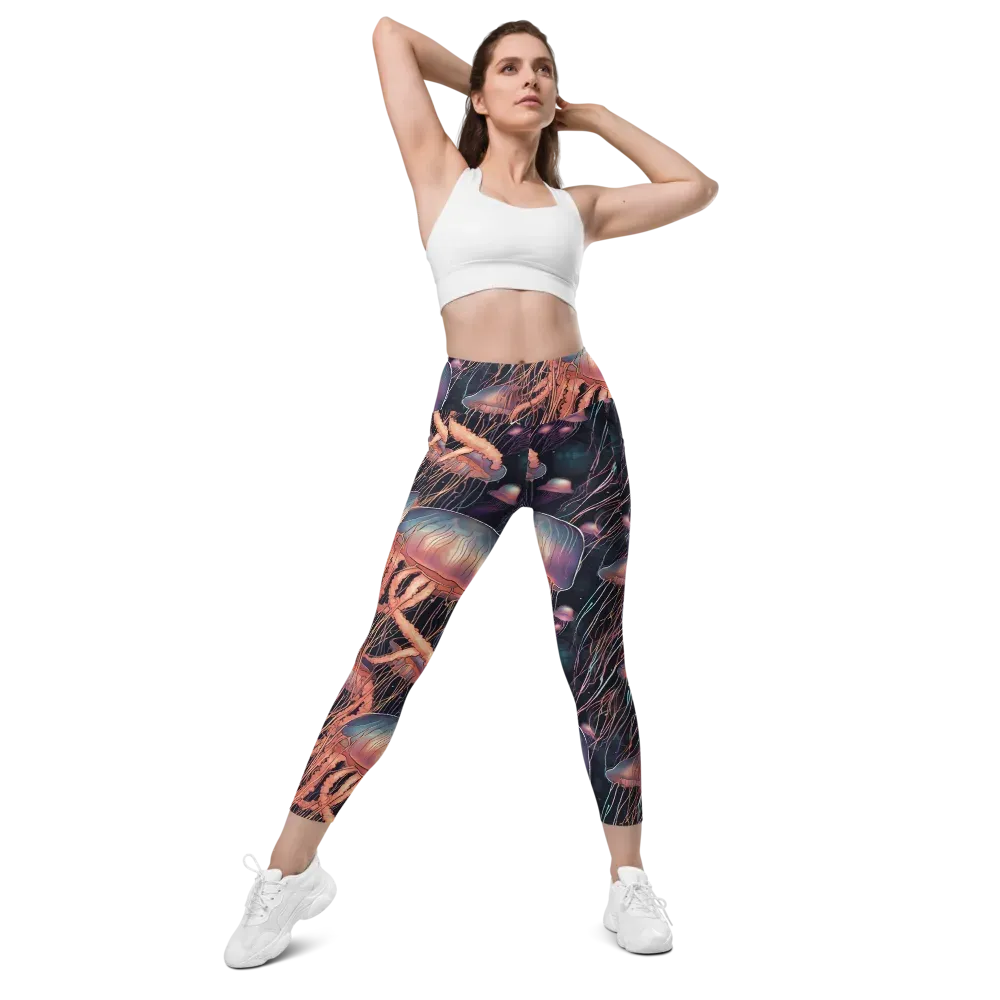 Neon Medusa on Leggings with Pockets — Front