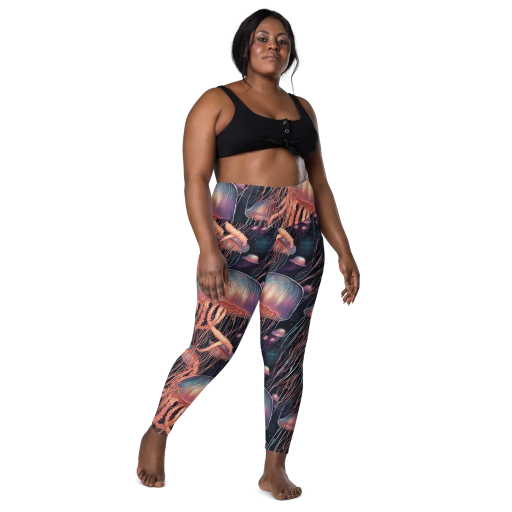 Neon Medusa on Leggings with Pockets — Front