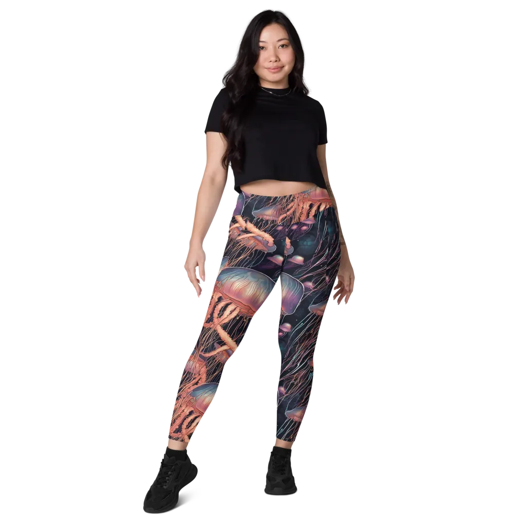 Neon Medusa on Leggings with Pockets — Front