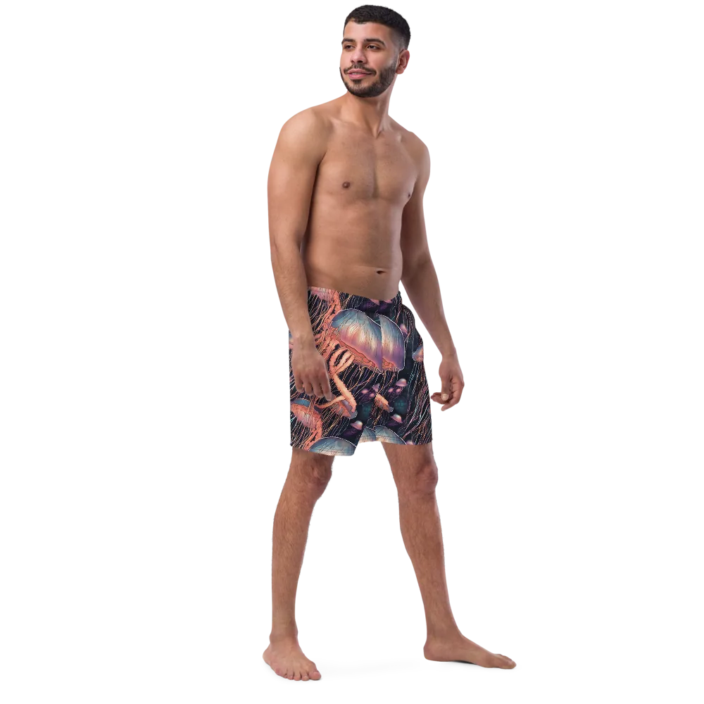 Neon Medusa on Swim Trunks — Right Front