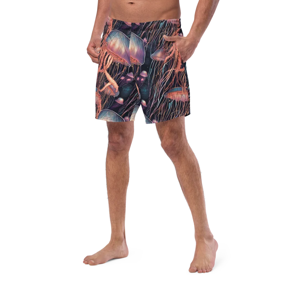 Neon Medusa on Swim Trunks — Left Front