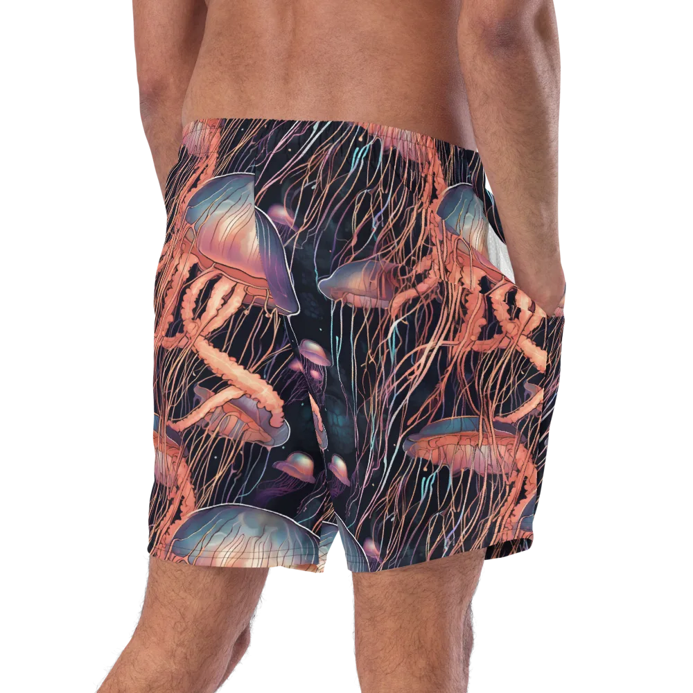 Neon Medusa on Swim Trunks — Right Back