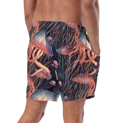 Neon Medusa on a Swim Trunks