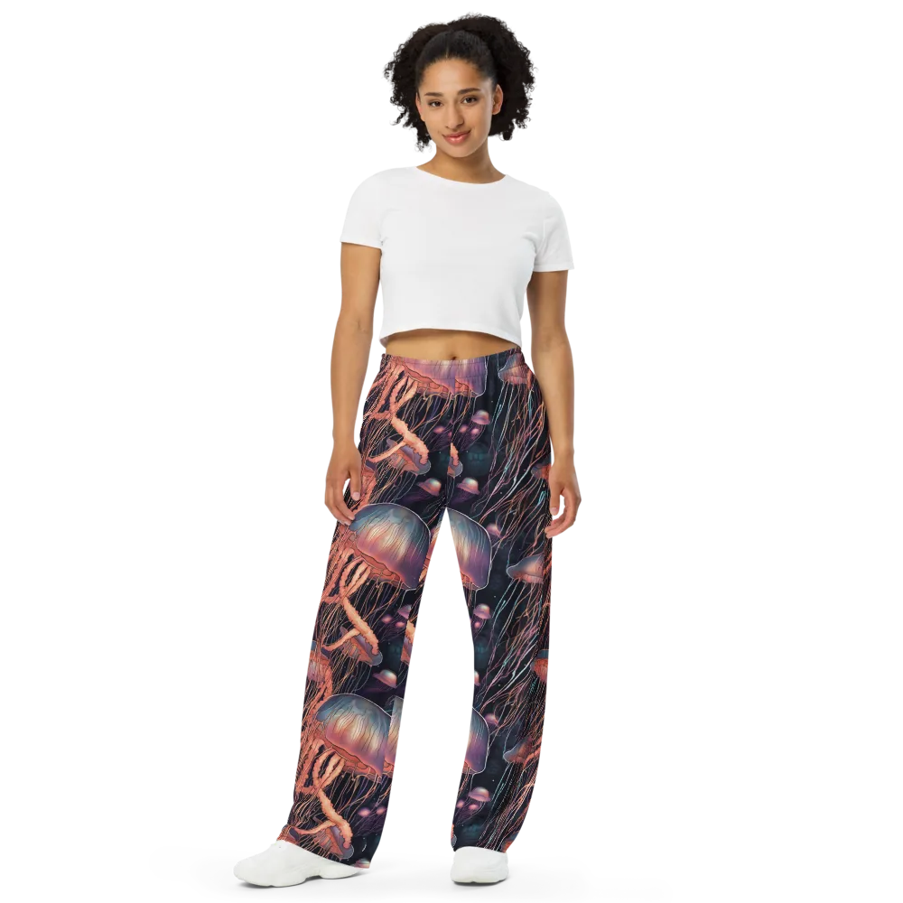 Neon Medusa on Wide-Leg Pants — Front