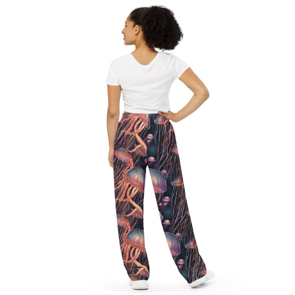 Neon Medusa on Wide-Leg Pants — Back