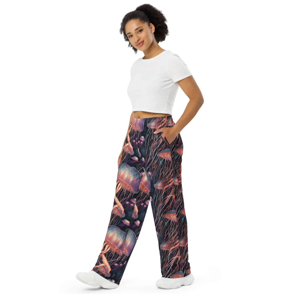 Neon Medusa on Wide-Leg Pants — Left Front