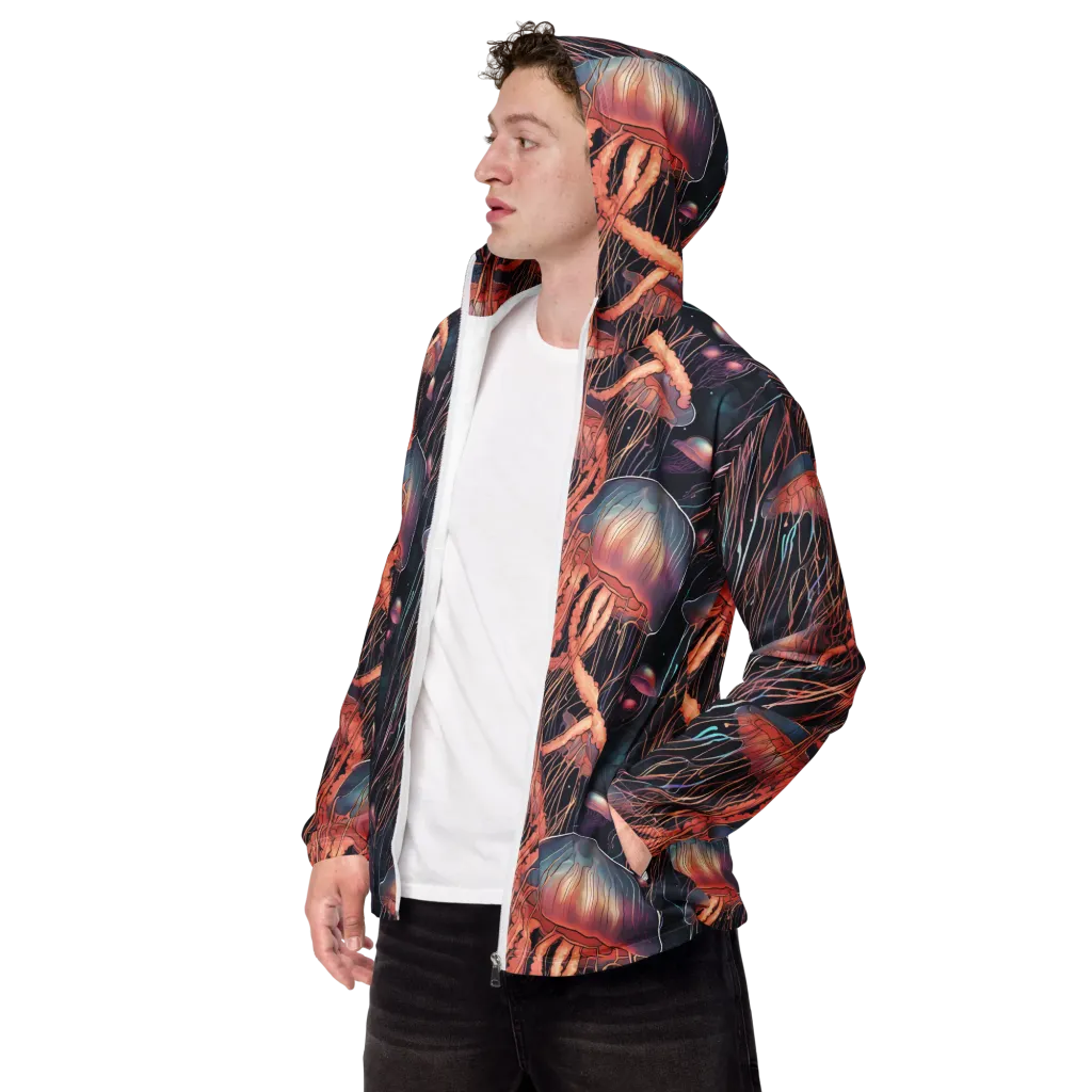 Neon Medusa on Men's Windbreaker — Left Front