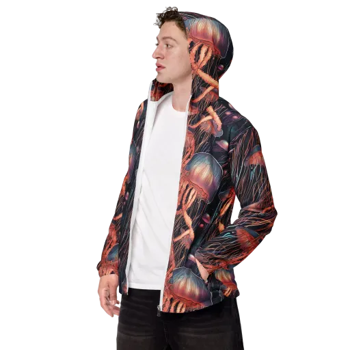 Neon Medusa on a Men's Windbreaker