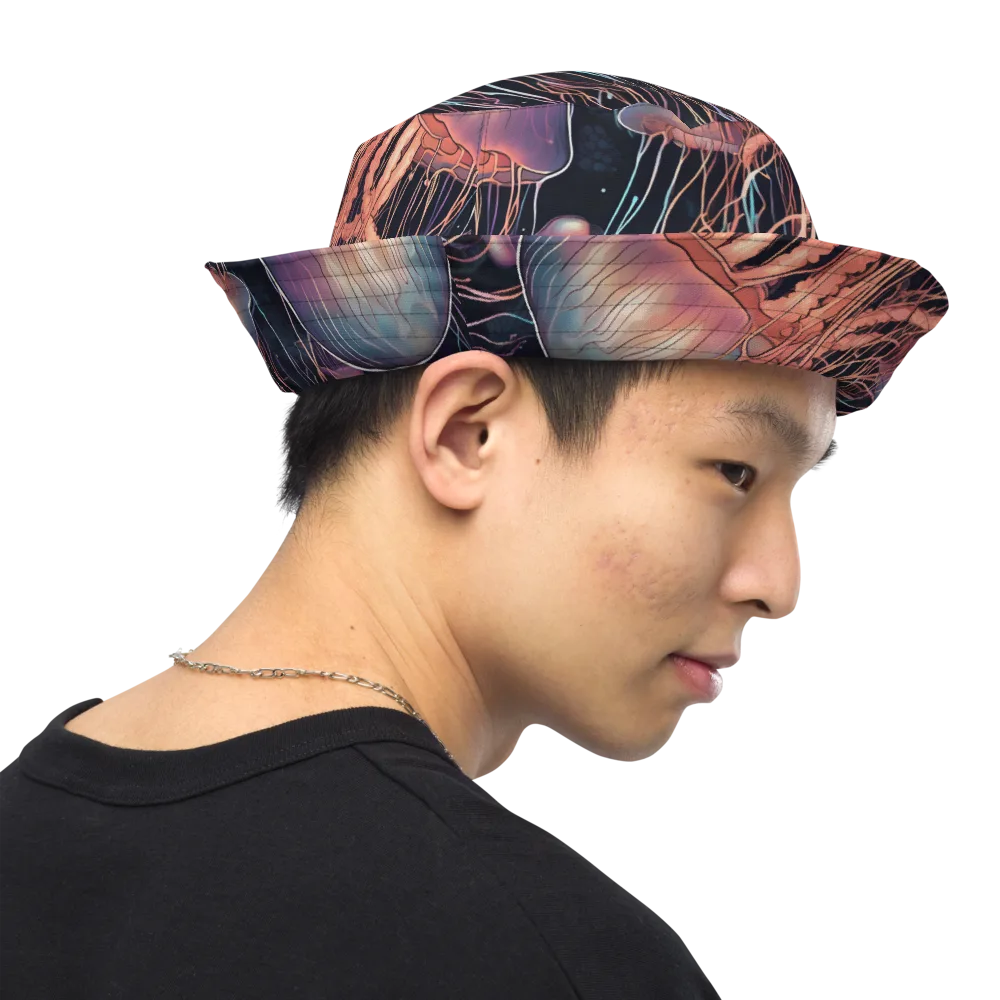 Neon Medusa on Reversible Bucket Hat — Right Outside