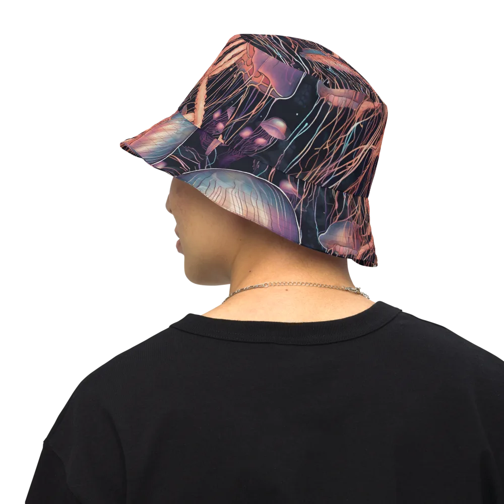 Neon Medusa on Reversible Bucket Hat — Back Inside