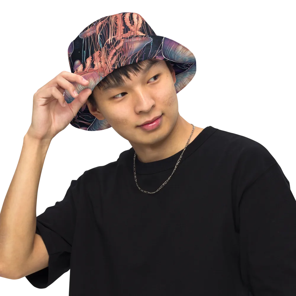 Neon Medusa on Reversible Bucket Hat — Front Inside