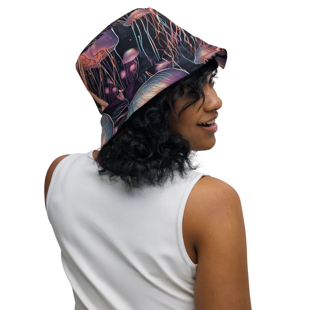 Neon Medusa on Reversible Bucket Hat — Right Outside