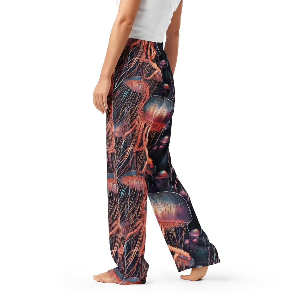Neon Medusa on Women's Pajama Pants — Left