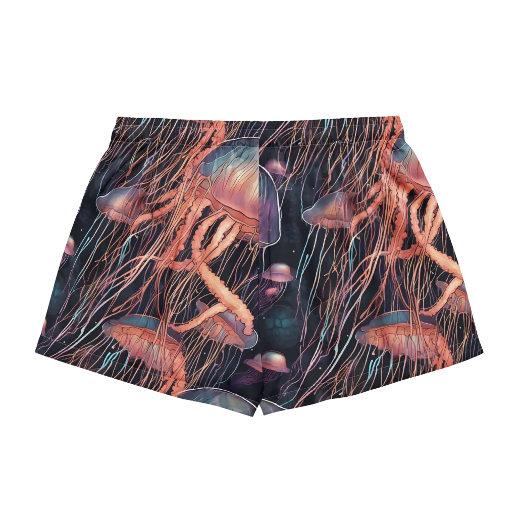 Neon Medusa on Women's Pajama Shorts — Back