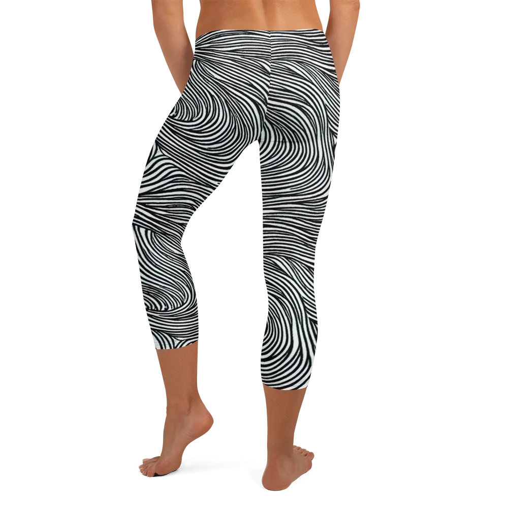 Ink Current on Capri Leggings — Back