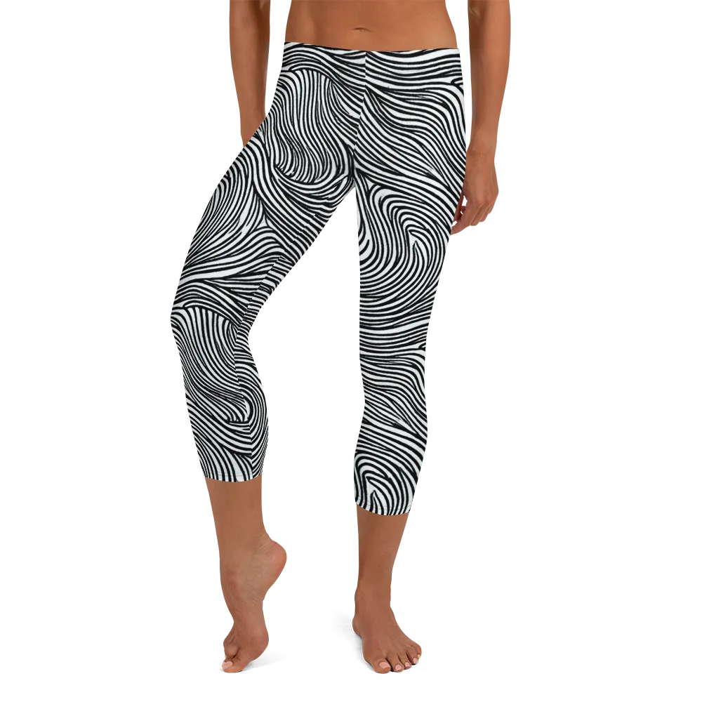 Ink Current on Capri Leggings — Front
