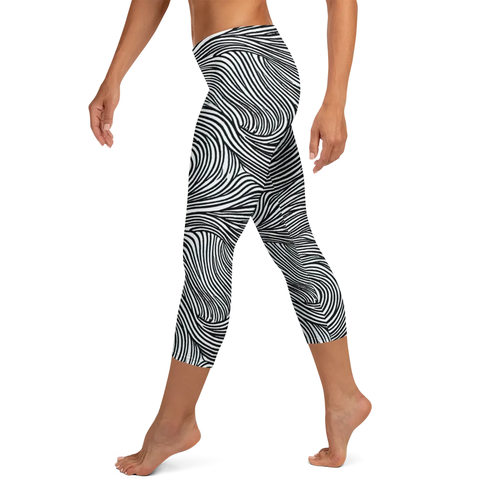 Ink Current on Capri Leggings — Left