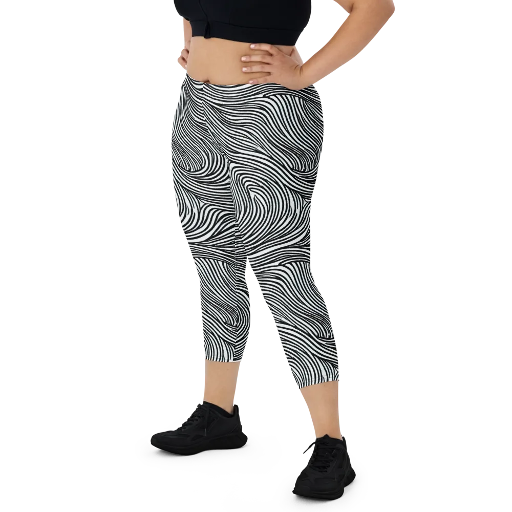Ink Current on Capri Leggings — Front