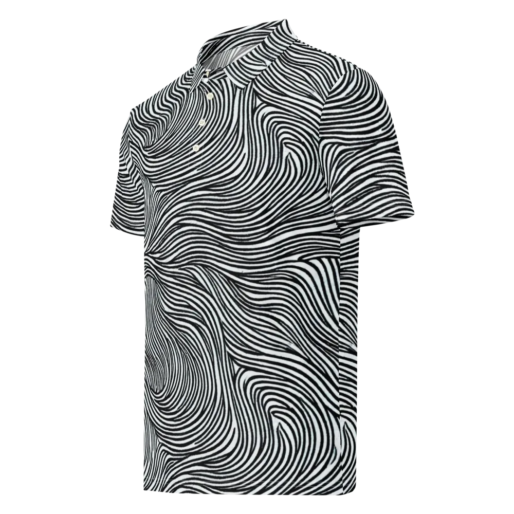 Ink Current on Men's Slim Fit Polo Shirt — Left Front