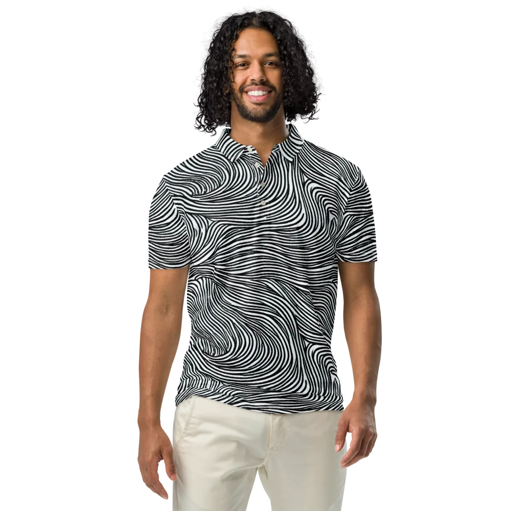 Ink Current on Men's Slim Fit Polo Shirt — Front