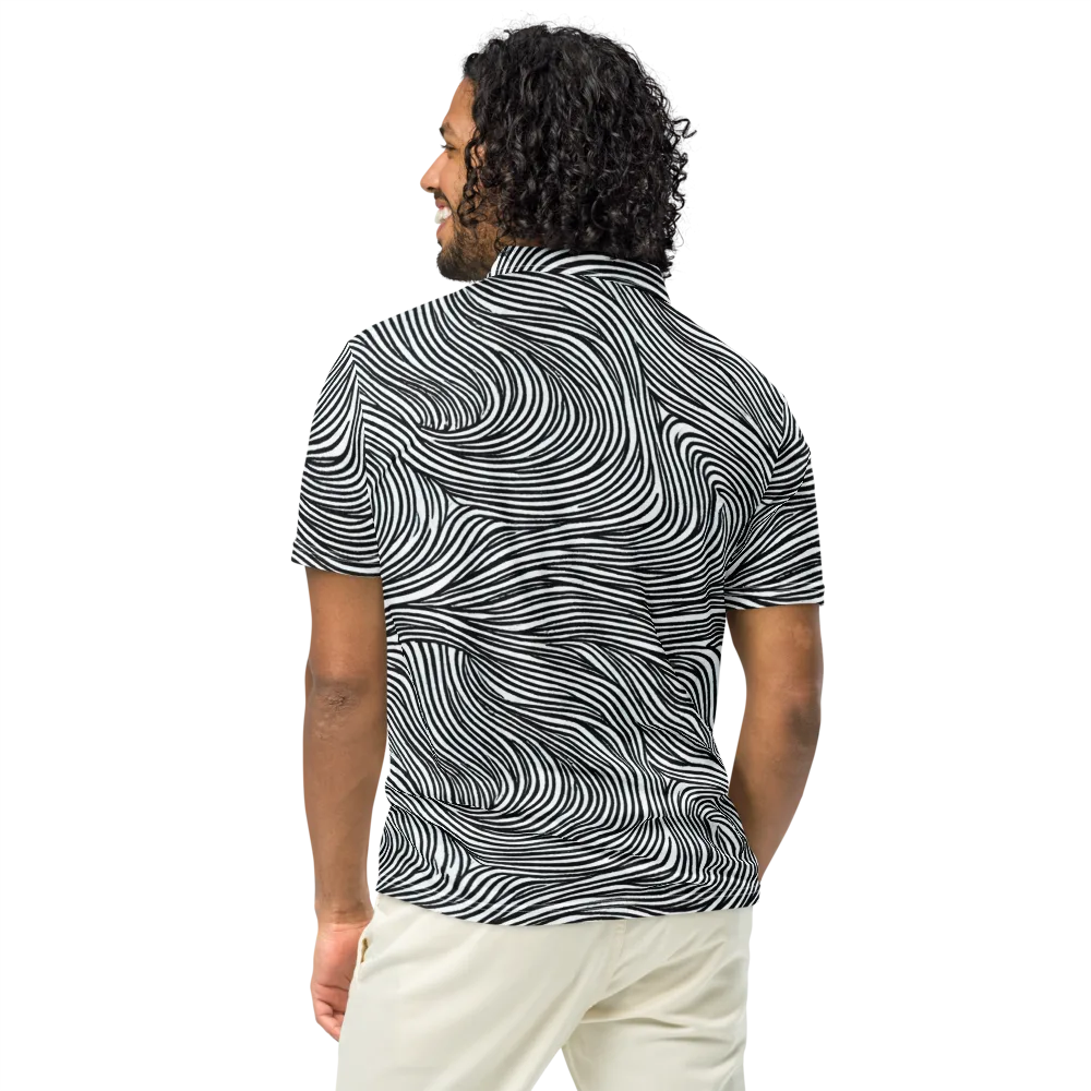 Ink Current on Men's Slim Fit Polo Shirt — Back