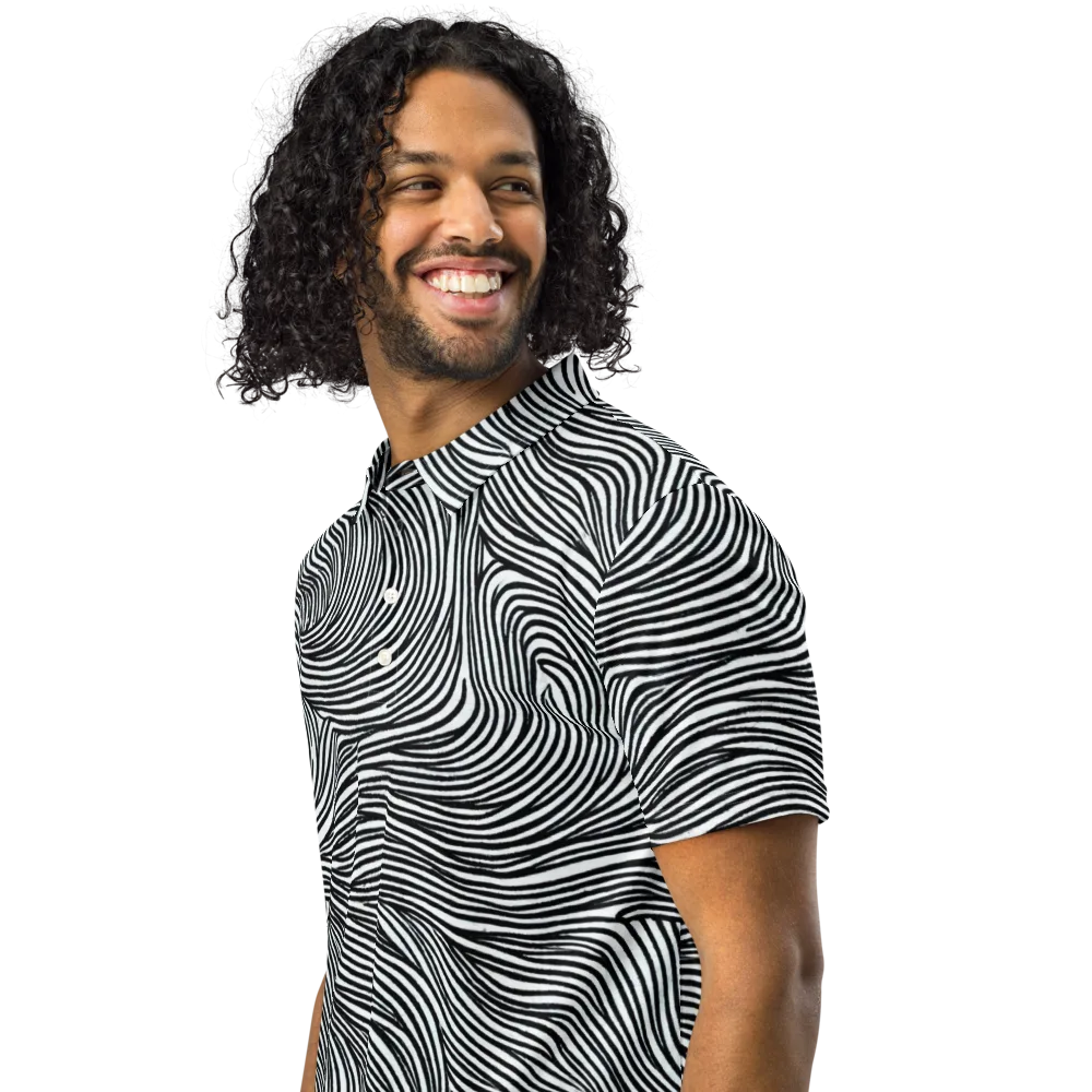 Ink Current on Men's Slim Fit Polo Shirt — Left Front