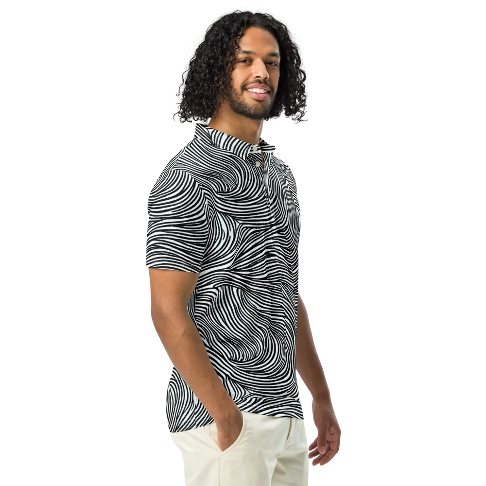 Ink Current on Men's Slim Fit Polo Shirt — Right Front