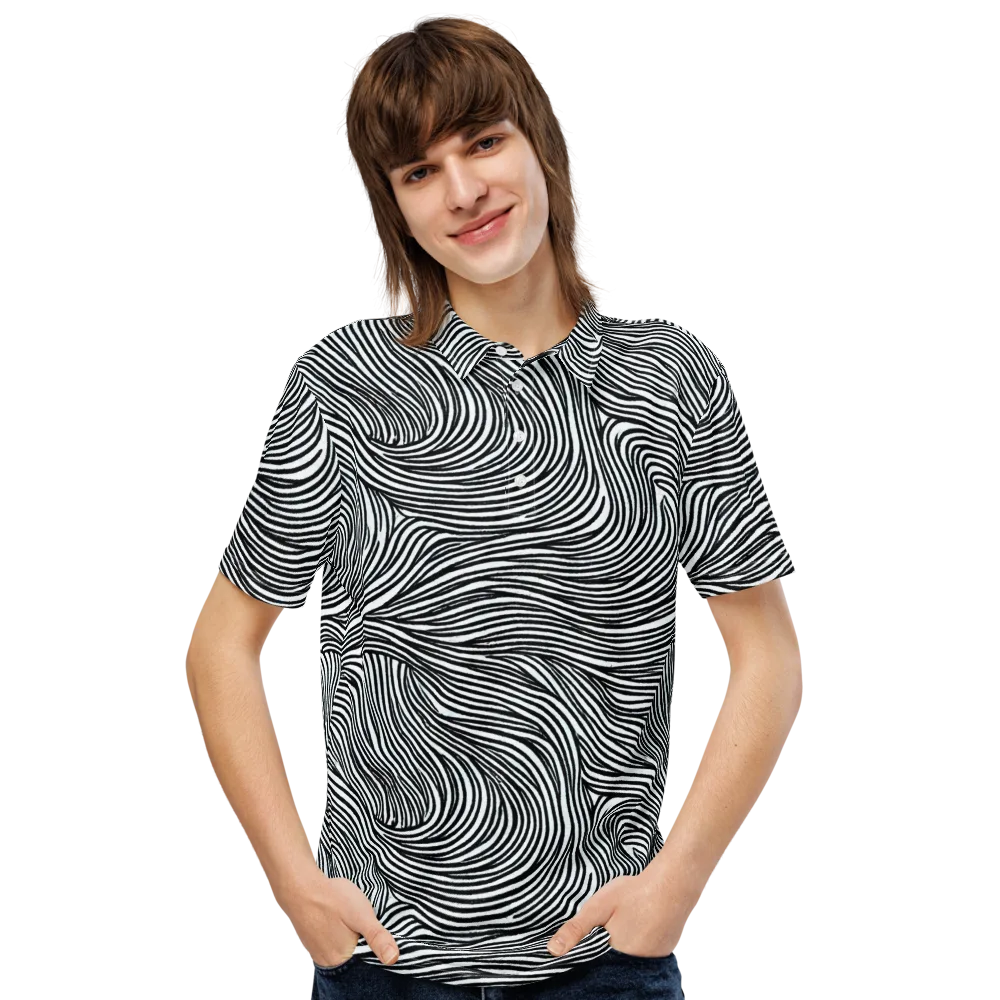 Ink Current on Men's Slim Fit Polo Shirt — Front