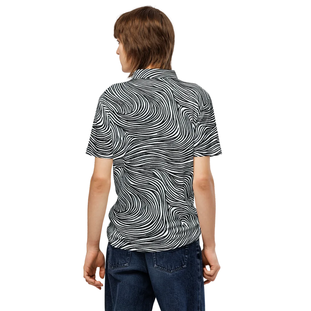 Ink Current on Men's Slim Fit Polo Shirt — Back