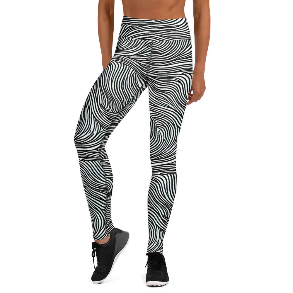 Ink Current on Yoga Leggings — Front