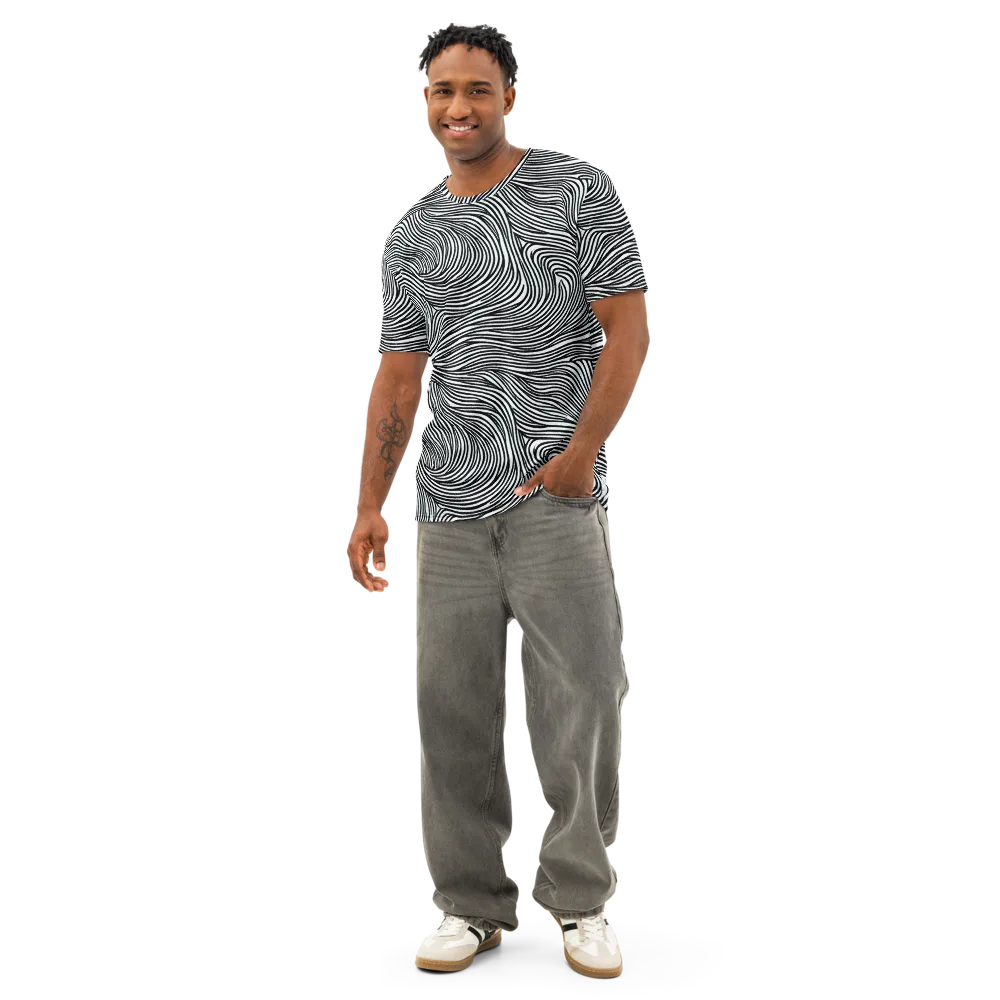 Ink Current on Men's Cotton Crew Neck T-Shirt — Front