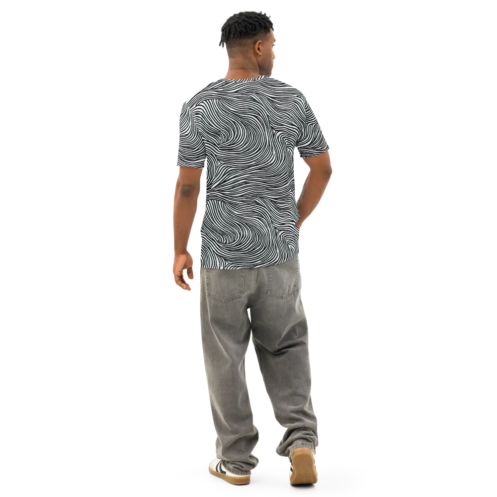 Ink Current on Men's Cotton Crew Neck T-Shirt — Back