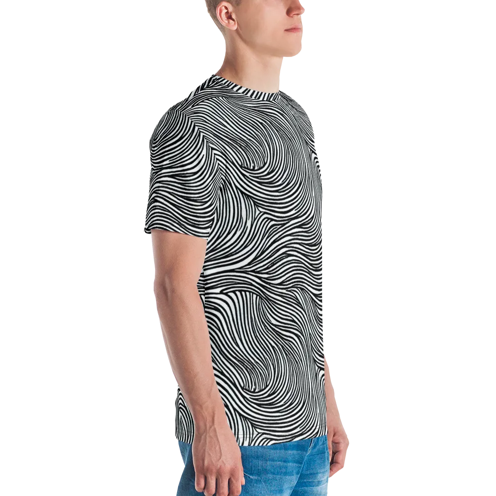 Ink Current on Men's Crew Neck T-Shirt — Right