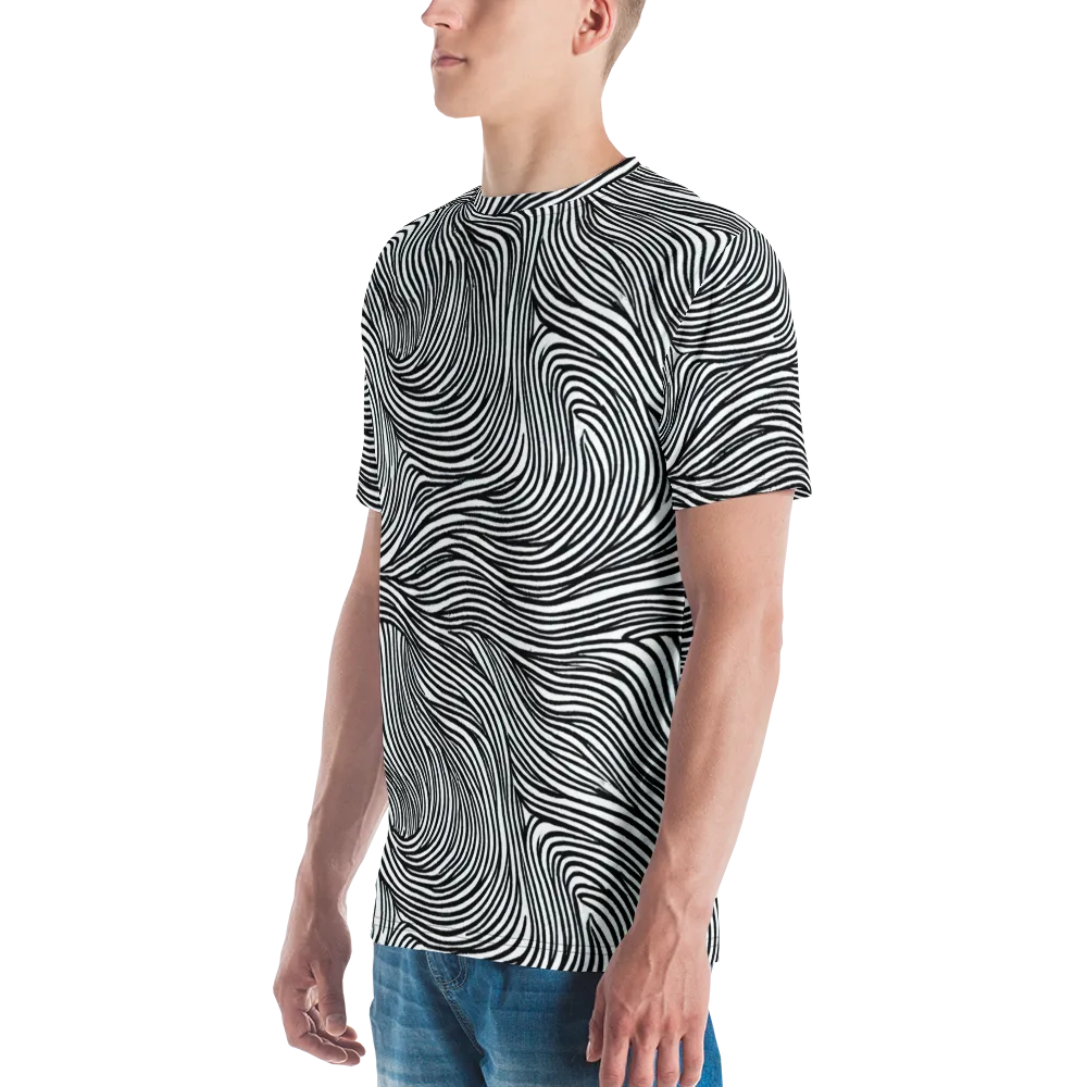 Ink Current on Men's Crew Neck T-Shirt — Left