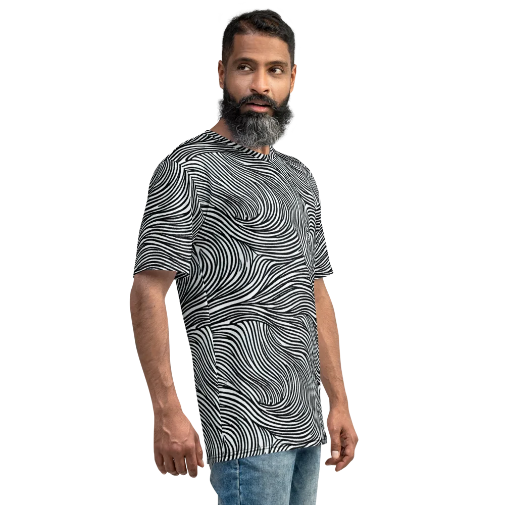 Ink Current on Men's Crew Neck T-Shirt — Right