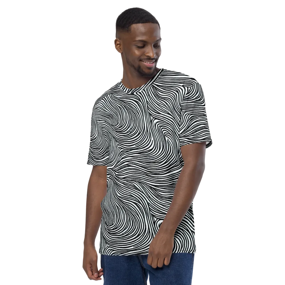 Ink Current on Men's Crew Neck T-Shirt — Left