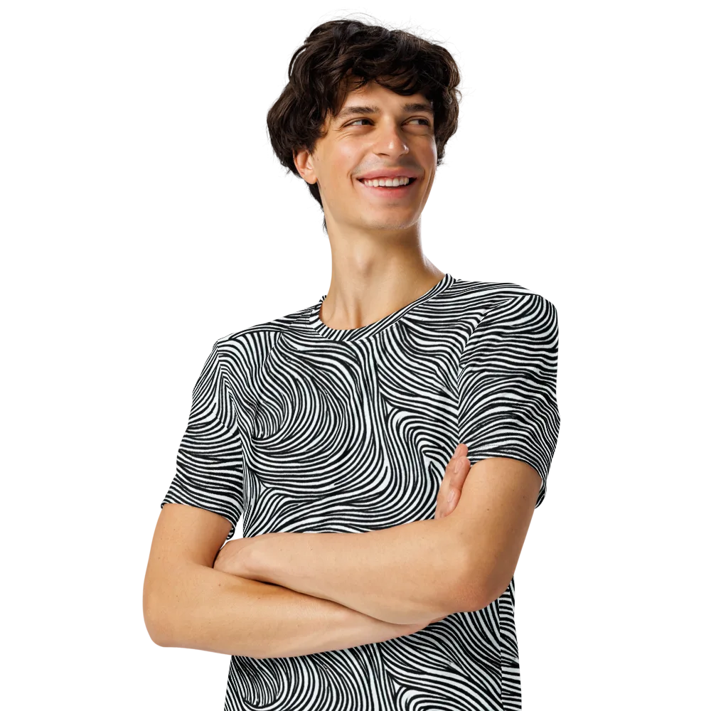Ink Current on Men's Crew Neck T-Shirt — Left Front