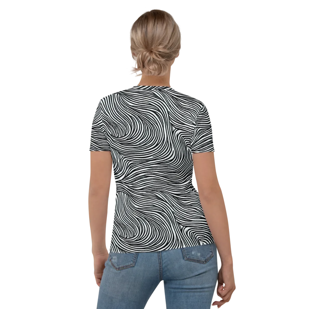 Ink Current on Women's Crew Neck T-Shirt — Back