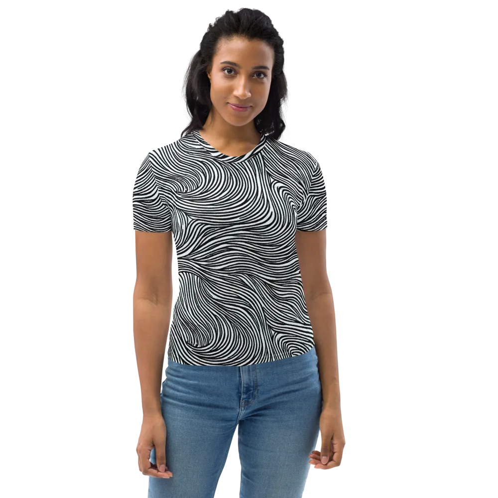 Ink Current on Women's Crew Neck T-Shirt — Front