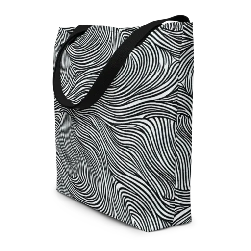 Ink Current on a Large Tote Bag W/ Pocket