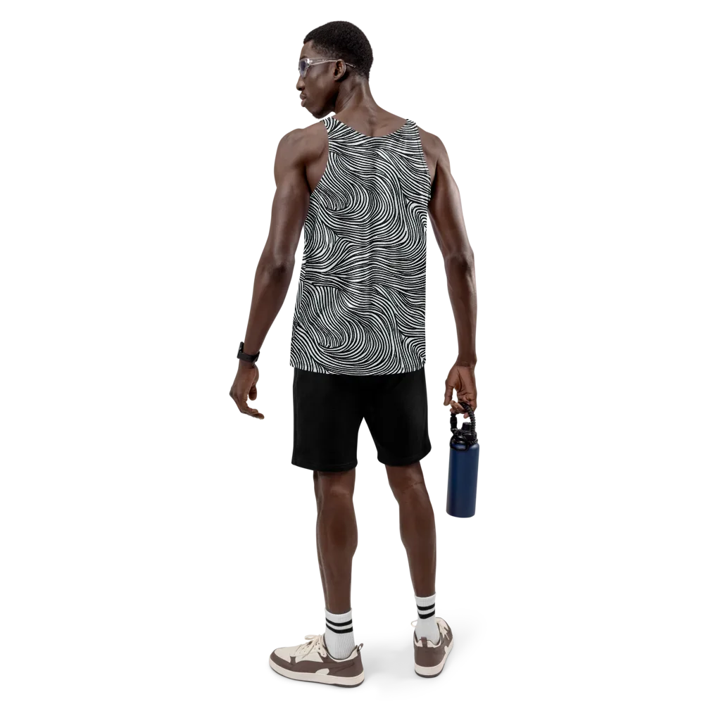 Ink Current on Men's Tank Top — Back